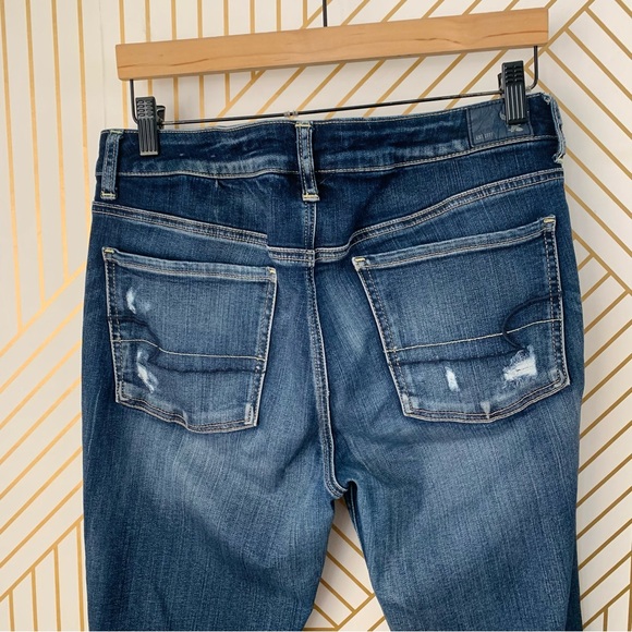 American Eagle Jegging super stretch Ripped Distressed Denim skinny Jeans 14 - Picture 8 of 11